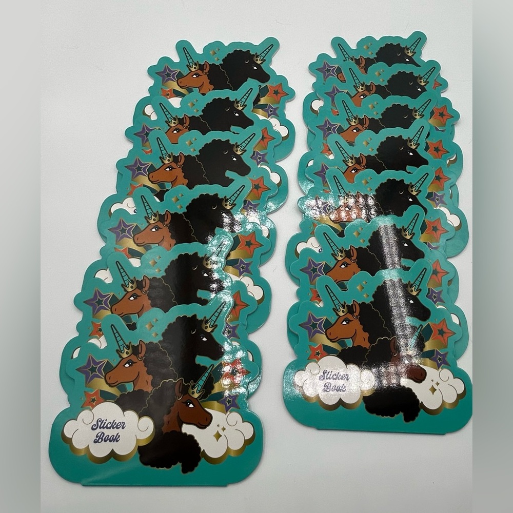 Afro Unicorn Die Cut Sticker Book Horses Lot of 13 New